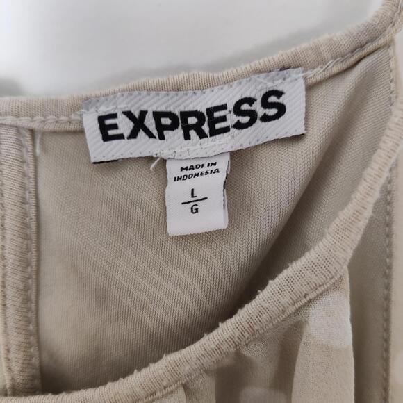 Express Polka Dot Cold Shoulder Tank Top Tunic Size L - Picture 3 of 8